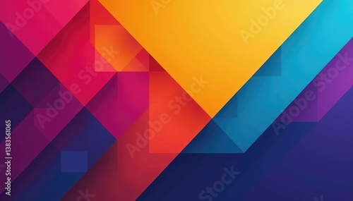 Geometric abstract shapes, vibrant color blocks , background design, design