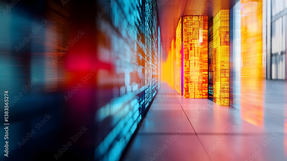 Naklejka premium Quantum Analytics Breakthrough Hyper-Dimensional Data Visualization for AI-Powered Market Intelligence and Predictive Business Transformation