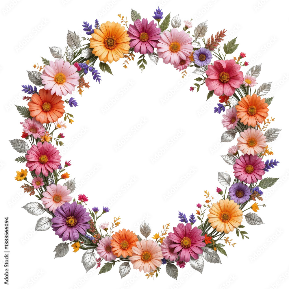 Colorful Wildflower Garden Wreath Colorful Wildflower Garden Wreath