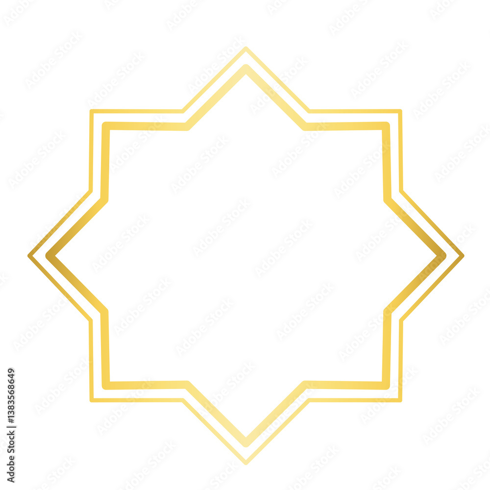 Golden Islamic Label Frame, Blank Banner with Gold Border Golden Islamic Label Frame, Blank Banner with Gold Border