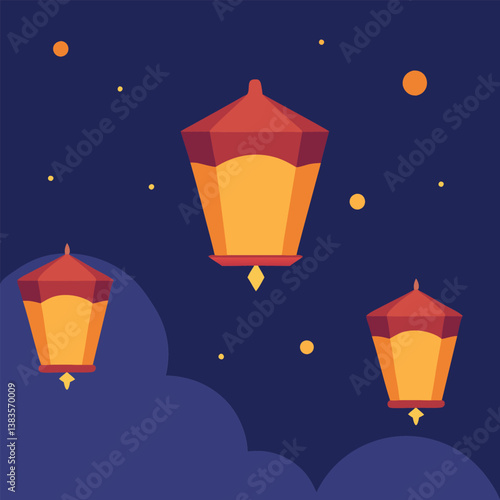 hot air balloon in the night