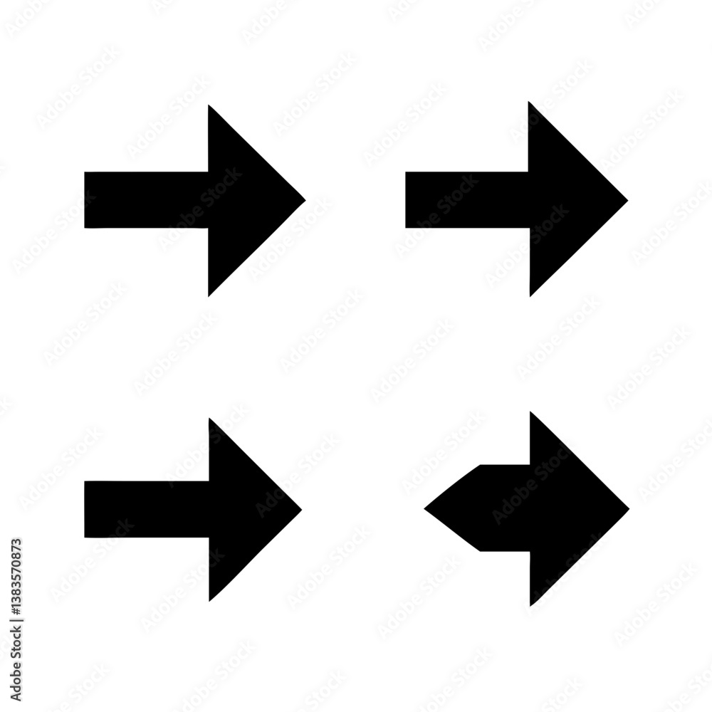 Four black double-headed arrows on a white background. Four black double-headed arrows on a white background.