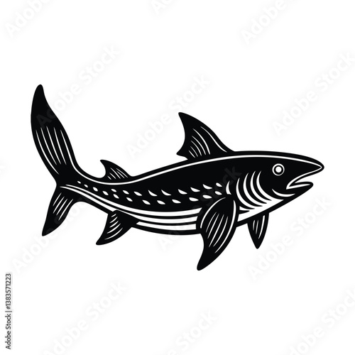 dogfish animal vector silhouette on white background