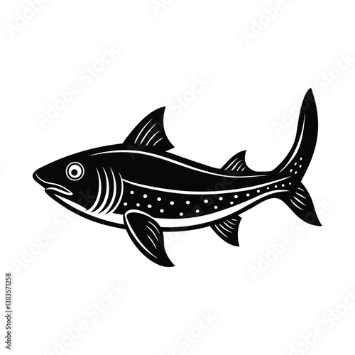 dogfish animal vector silhouette on white background