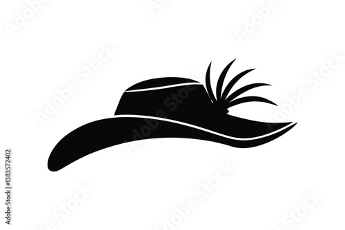 Silhouette art design of a fascinator hat icon illustration.eps