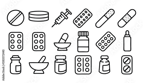 pharmaceutical dosage forms editable stroke outlin