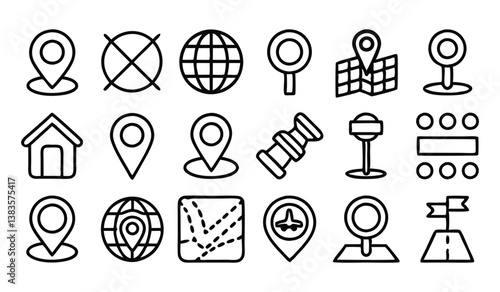 pin  map  address  point  marker editable stroke o