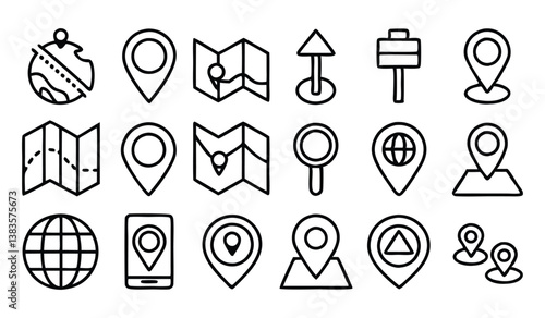 pin  map  address  point  marker editable stroke o