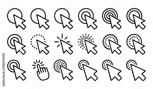 pointer  mouse  click  cursor editable stroke outl