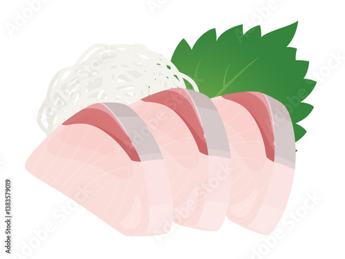 ブリの刺身のイラスト素材