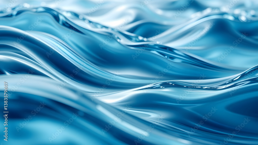 A captivating abstract of water, showcasing flowing waves and a vibrant blue palette.