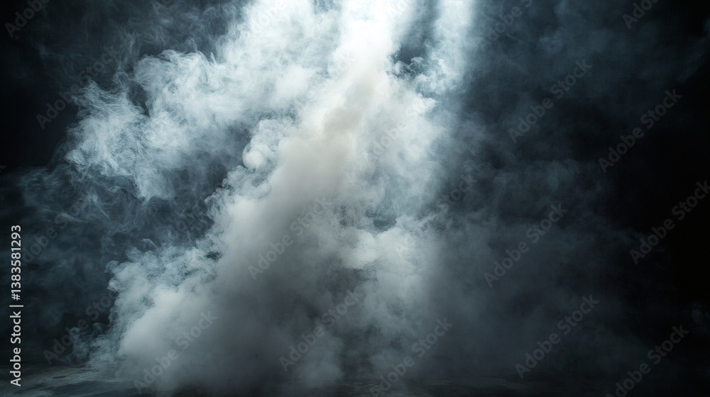 Fototapeta premium Eerie smoky scene, dark background, atmospheric lighting, for design