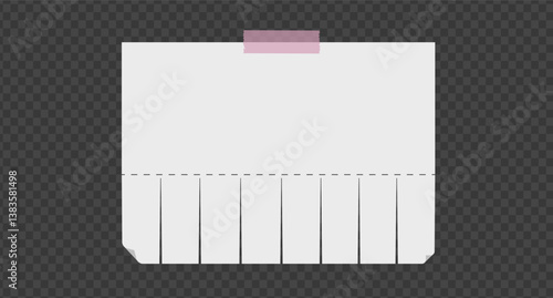 Empty blank sheet paper advertising. Tear-off ads.  Street signs with adhesive tape. Tear off stripes. Street advertisement