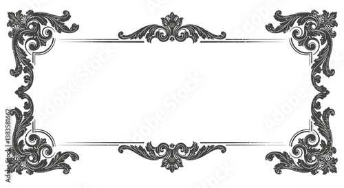 Set of Vintage Floral Frame Templates – Elegant Calligraphic Ornaments on White