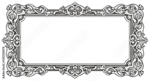 Set of Vintage Floral Frame Templates – Elegant Calligraphic Ornaments on White