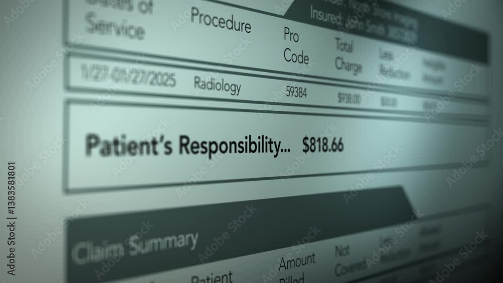 Medical Bill Debt Concept - Patients Responsibility on Procedure - Normal Bill 2 Medical Bill Debt Concept - Patients Responsibility on Procedure - Normal Bill 2