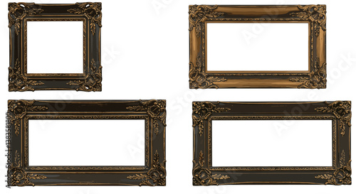 Set of Vintage Floral Frame Templates – Elegant Calligraphic Ornaments on White