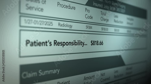 Medical Bill Debt Concept - Patients Responsibility on Procedure - Normal Bill 2