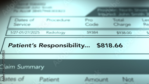  Medical Bill Debt Concept - Patients Responsibility on Procedure - Normal Bill