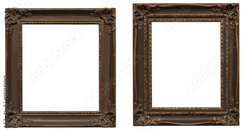 Set of Vintage Floral Frame Templates – Elegant Calligraphic Ornaments on White