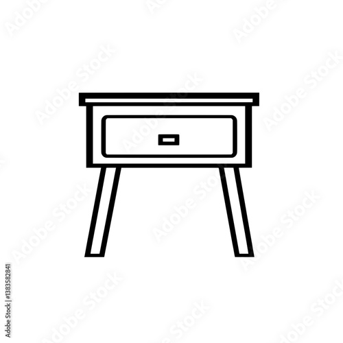 Single-drawer nightstand with angled legs in a sleek and modern style