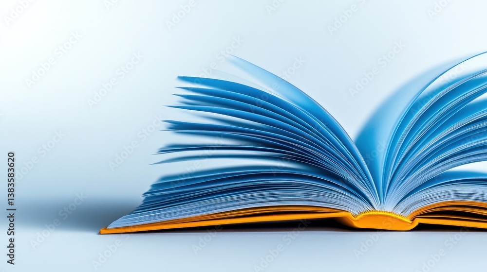 Fototapeta premium Open Book: A Dive into Knowledge and Imagination