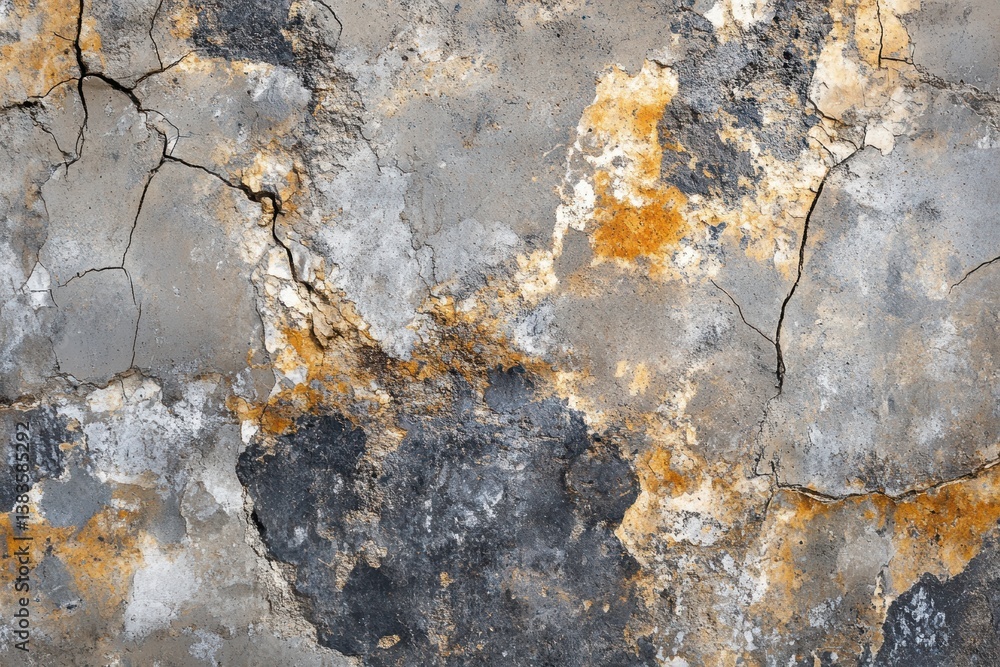 Naklejka premium Cracked concrete wall texture urban setting high-resolution image rough surface aged appearance