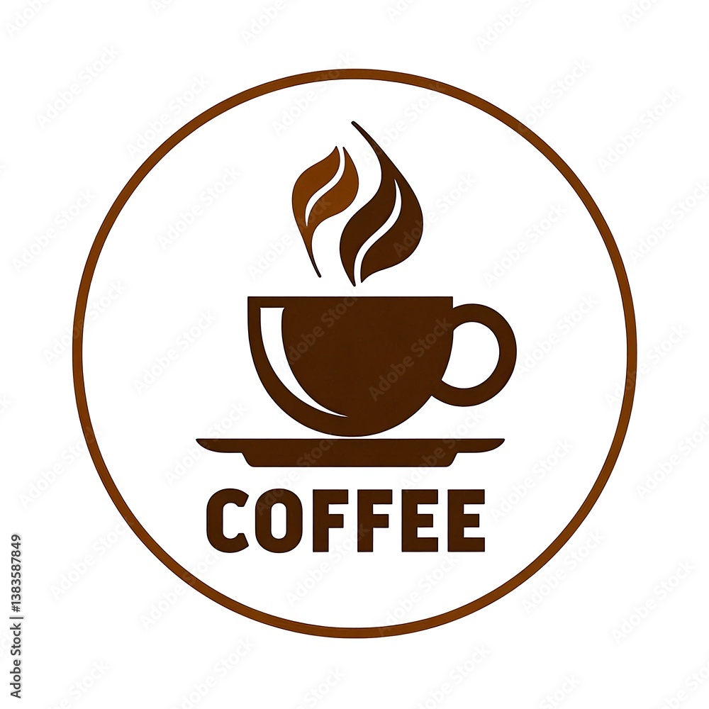 Obraz premium Minimalist Coffee Logo with Cup