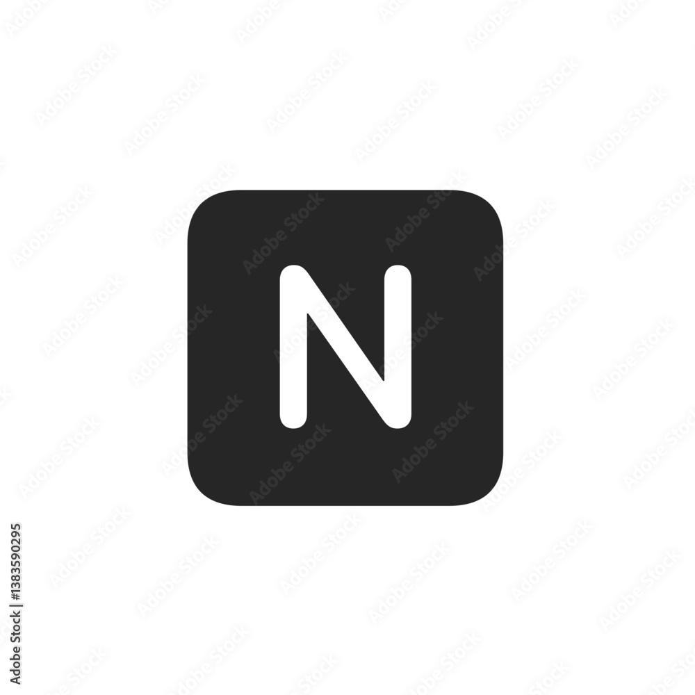Letter N Square Fill Icon Letter N Square Fill Icon