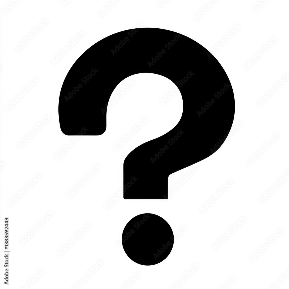 Black vector icon depicting a help question mark for assistance and information in various contexts Black vector icon depicting a help question mark for assistance and information in various contexts