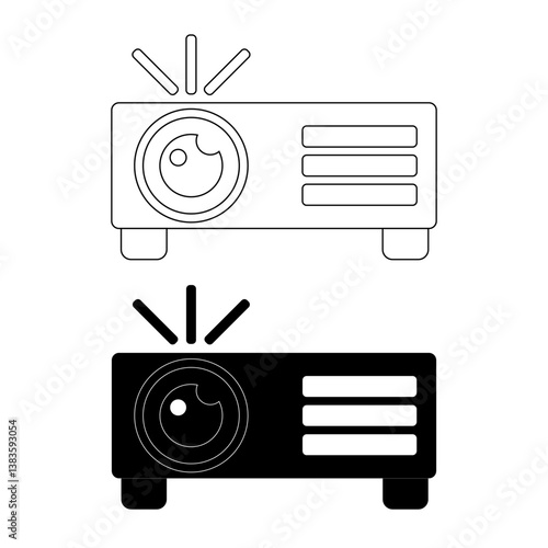Vector icon projector video set
Vector icons of projector for watching movies outline