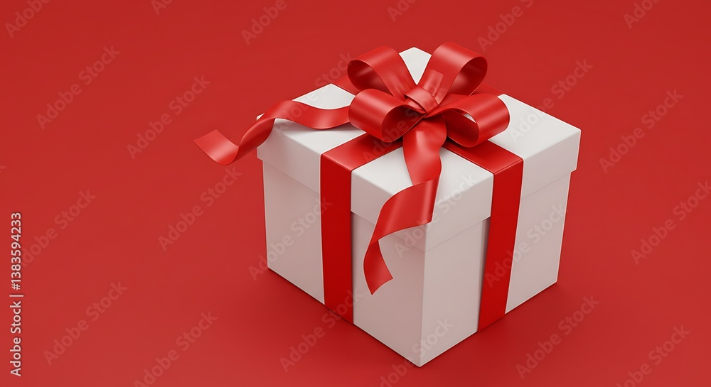 Obraz premium Crimson & Cream: A Festive Gift AI Generated