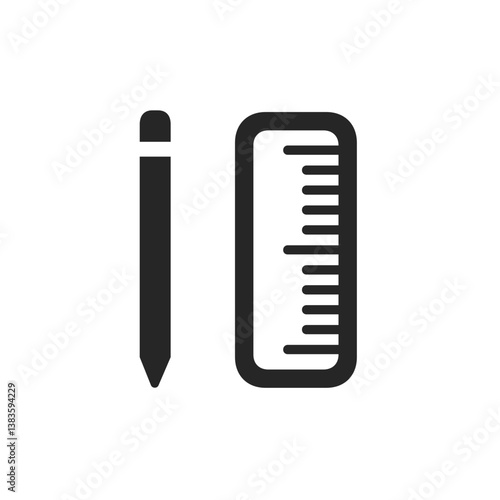 Pencil and Ruler Outline
