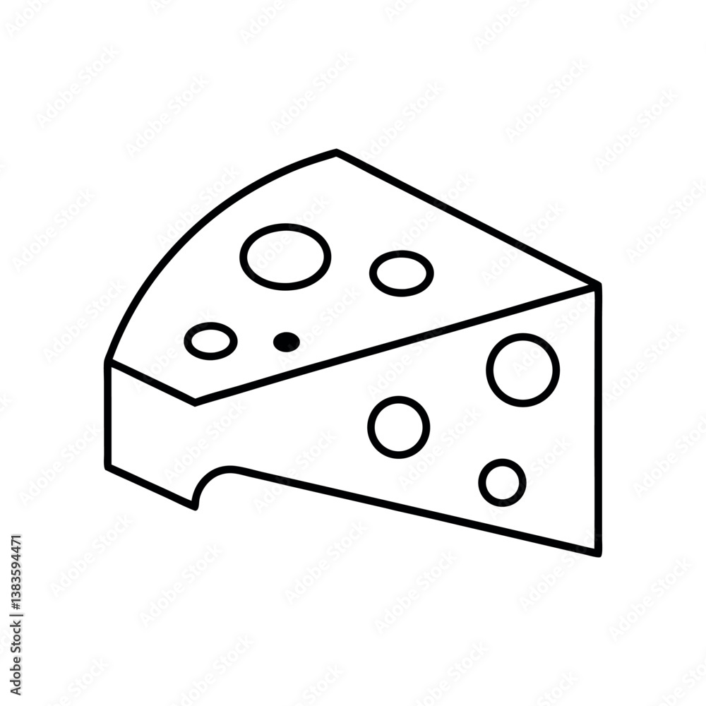 Elegant Cheese Black Outline Vector Design
Elegant Cheese Black Outline Vector Design