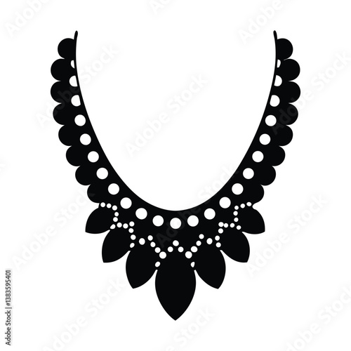necklace vector silhouette on a white background
