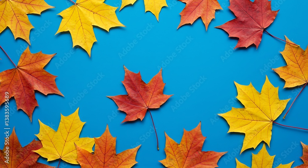 Autumn's Azure Embrace AI Generated Autumn's Azure Embrace AI Generated