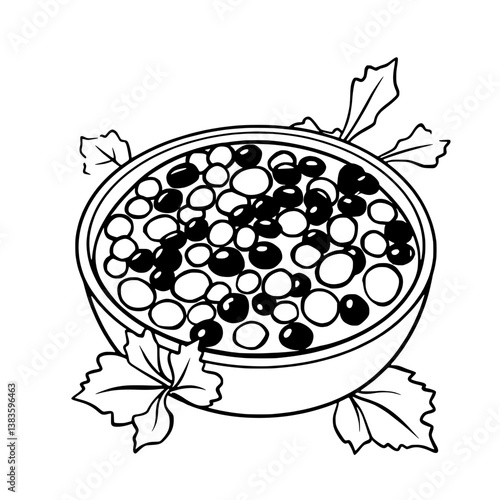 Bowl of Hearty Mixed Bean Stew with Garnish