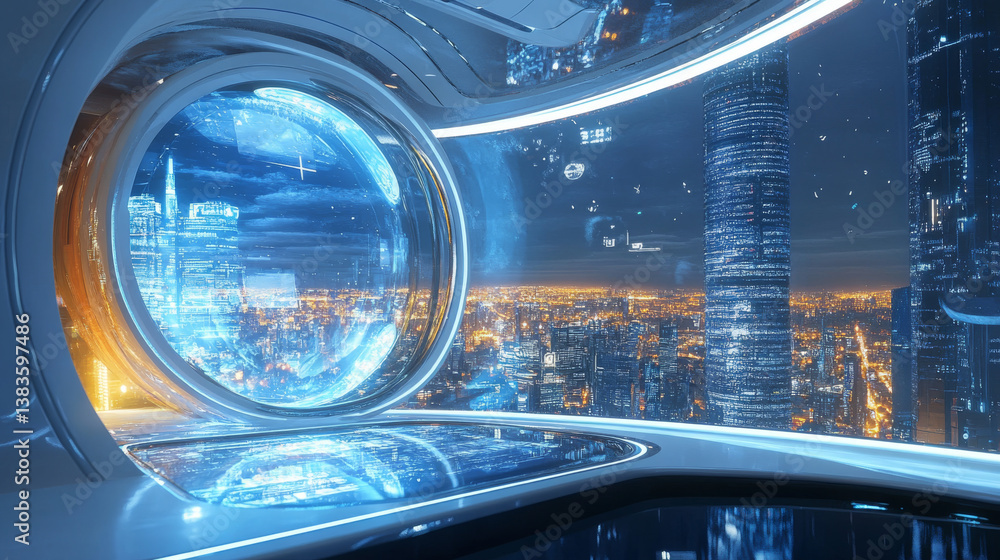 View of a Futuristic technology user interface with retinal recognition View of a Futuristic technology user interface with retinal recognition