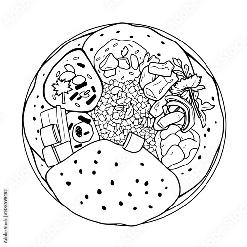 Delicious Indian Cuisine A Colorful Flatbread Meal