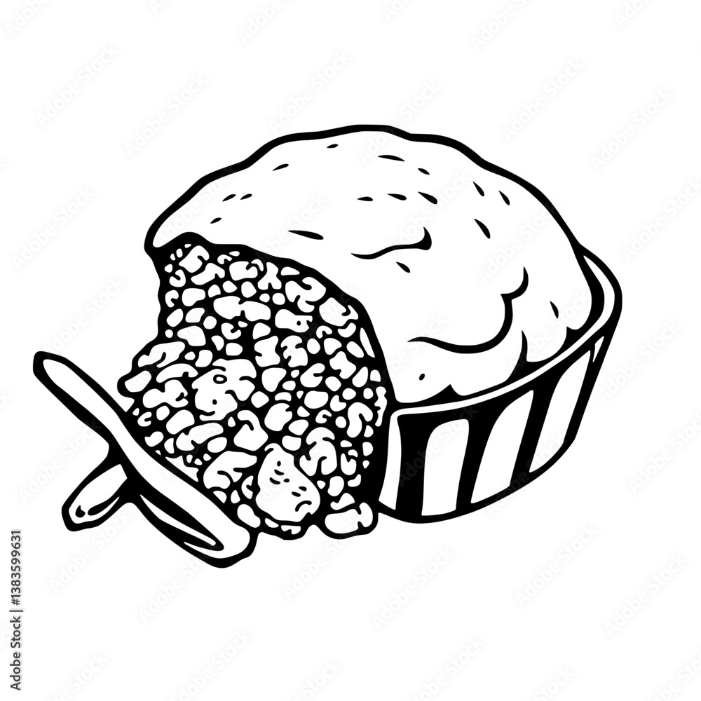 Partially Eaten Shepherd s Pie In Striped Dish Partially Eaten Shepherd s Pie In Striped Dish