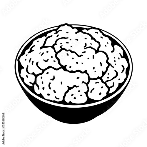 Bowl of Lumpy Creamy Food Possibly a Dip or Sauce