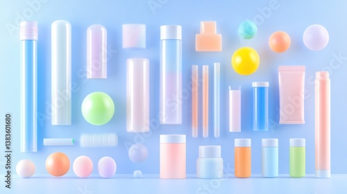 Pastel Cosmetics and Beauty Products Still Life Flat Lay
