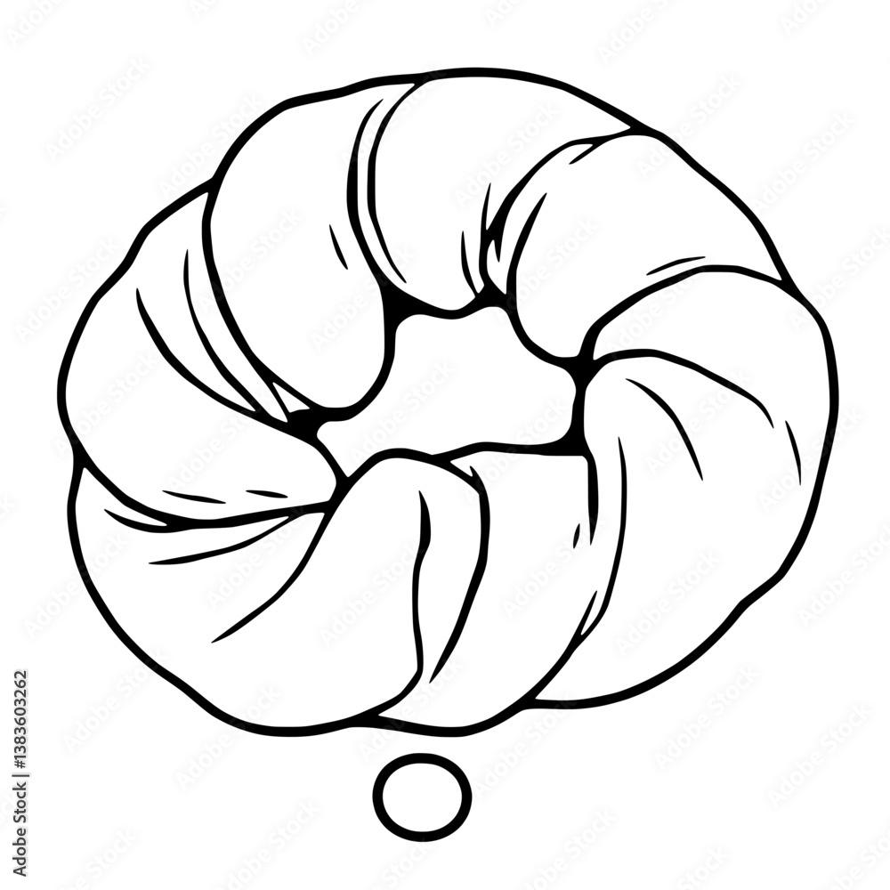 Line Art Drawing Of A Twisted Pastry Bun Line Art Drawing Of A Twisted Pastry Bun