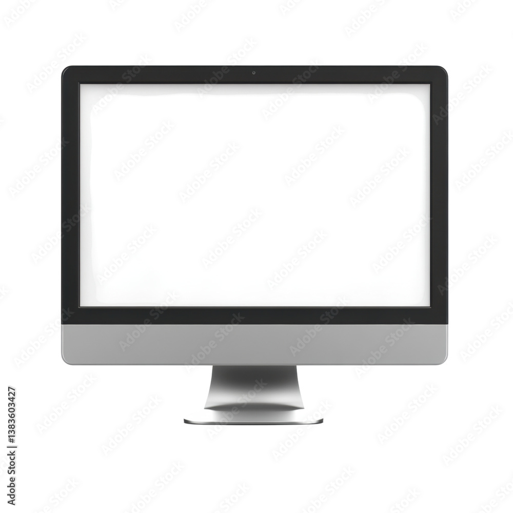 Modern Desktop Computer Monitor with Blank Screen for Mockup Display Modern Desktop Computer Monitor with Blank Screen for Mockup Display