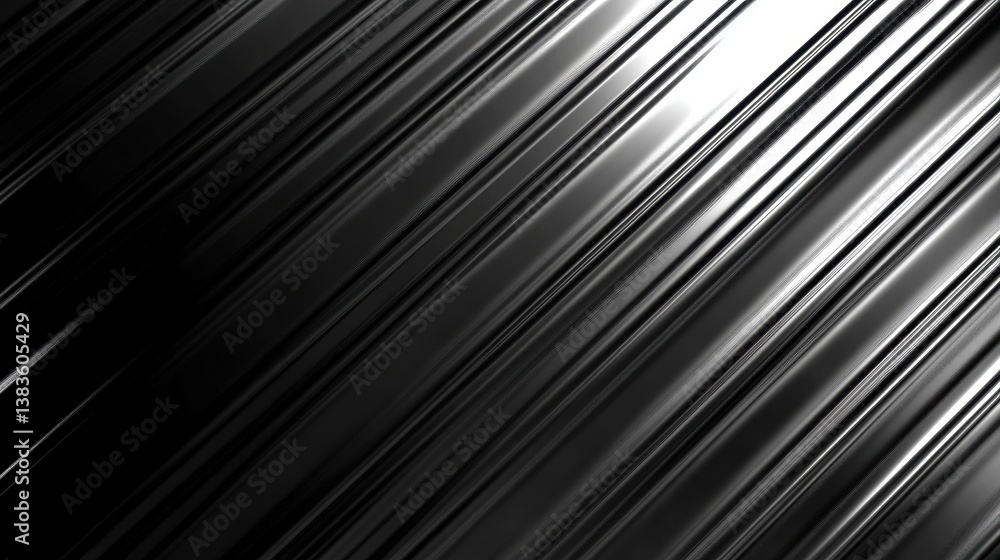 Obraz premium Dynamic ribbed galvanized steel wallpaper design modern interior texture industrial environment close-up perspective