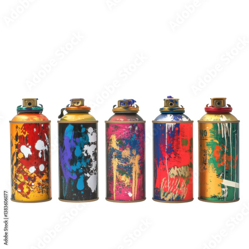 Colorful Spray Paint Cans for Artistic Street Art and Graffiti Creation