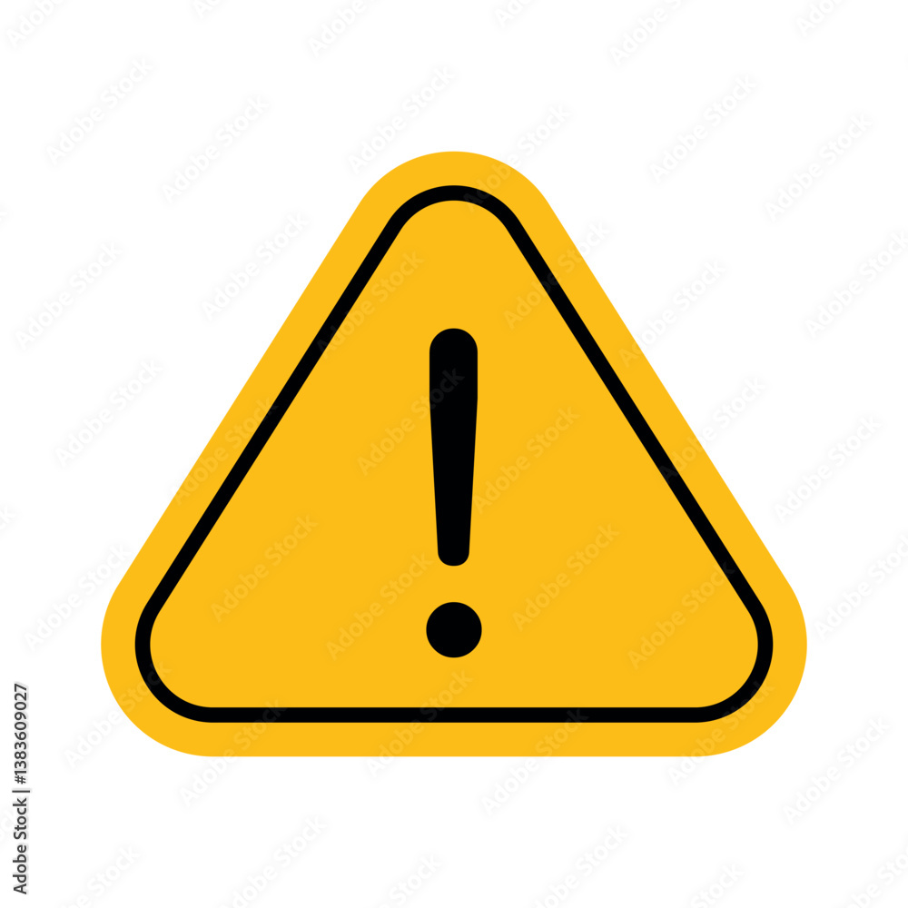 Caution Warning Vector Sign with Triangle on White Background. Alarm, Exclamation Mark, Attention Icon Flat Design. Caution Warning Vector Sign with Triangle on White Background. Alarm, Exclamation Mark, Attention Icon Flat Design.