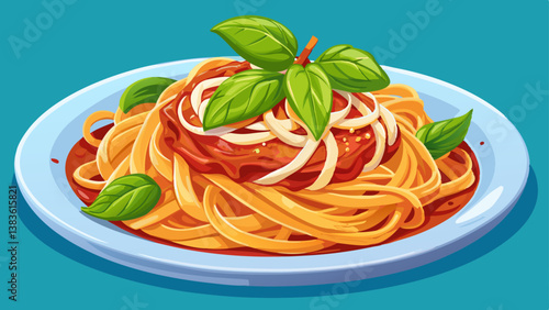 tagliatelle pasta with tomato sauce parmesan basil