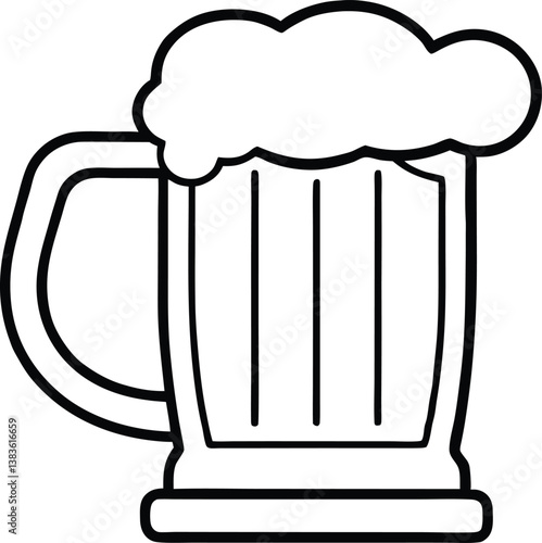 beer mug outline illustration,beer glass icon
