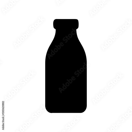Plastic milk bottle silhouette vector flat illustration design.
